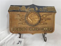 Metal heavy Schenectady Chamber of Comm. Plaque