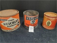 lot of 3 advertising cans