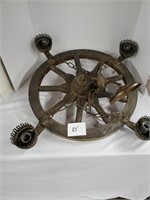 Vintage wagon wheel lamp fixture