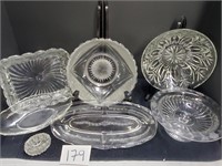 lot of etched ect. glass ware