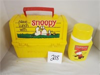 Snoopy lunch pail with thermos