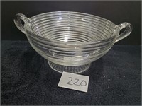 optic ribbed double handled bowl