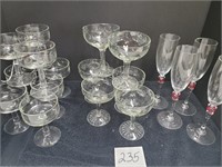 lot of glass stemware