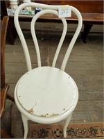 Painted white side pub chair