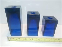 Cobalt Blue Candle Holder Set