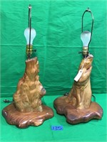Pair of Genuine 1950s Florida Cypress Lamps