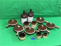 Hull Brown Drip Onion Soup Bowls & Misc Pottery
