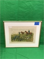 Framed French Hunt Scene