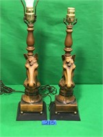 Pair of Horse Mid Century Lamps