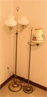 Lot #4148 - (2) Floor lamps: Brass with dual