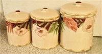 Lot #4165 - 3pc Home Trends floral decorated