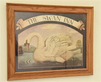 Lot #4173 - The Swan Inn framed contemporary