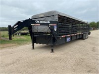 Gooseneck Trailer 36x7 Rubber Floor Cattle 3 Cuts