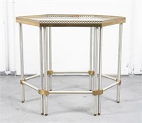 Modern Chrome And Brass Side Table