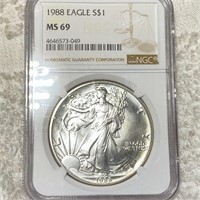 1988 Silver Eagle NGC - MS69