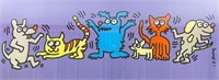 Keith Haring Lithograph Dogs & Cat Dancing