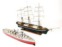 2 Wooden Boat Models