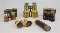 Grouping of Vintage Opera Glasses and Telescope
