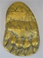 Large Solid Brass Casting of Grizzly Bear Paw