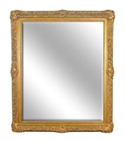 Neoclassical Gold Gilt Framed Beveled Mirror
