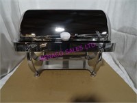 1X, RECT. 9QT S/S ROLLTOP CHAFING DISH, CHROME