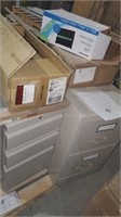 2 SMALL FILING CABINETS, WALL FILE HOLDER,