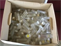 BOX OF PLASTIC COIN STORAGE TUBES