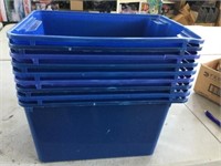 9 PLASTIC TUBS WITH NO LIDS