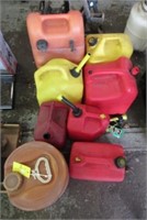 (8) assorted fuel cans