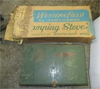 Vintage western field camping stove and Coleman
