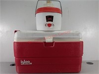 Igloo Cooler, & 2 gallon water jug