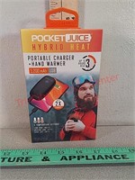 Pocket juice portable charger & hand warmer