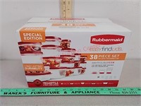 New 38 pc set Rubbermaid storage containers