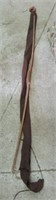 Antique wood recurve bow with sleeve. Measures: