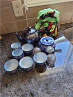 Chinese Tea Set and Tea Pot with Cozy