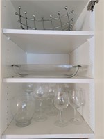 Wine Glasses, Glass baker, Metal Fruit Stand