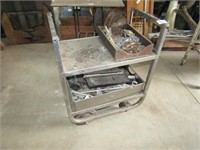 2 TIER SS INDUSTRIAL CART W/ TRAY, COPPER FITTING,