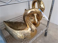 Brass Swan Urns