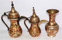Egyptian Coffee Pots and a Vase by Hosny
