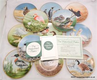 Vintage Set of 12 Bavarian Waterbird Wall Plates