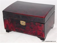 Japanese Hand Painted Lacquer Wood Jewellery Box