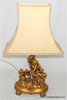 Vintage Gilt 'Putti and Eagle'Table Lamp