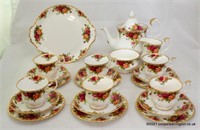 Royal Albert Country Roses Tea Set with Teapot