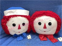 Handcrafted Raggedy Ann & Andy pillows