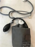 Vintage stethoscope and blood pressure gauge