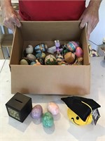 Alabaster eggs and Easter contents of box