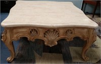 11 - ORNATE COFFEE TABLE W/MARBLE TOP