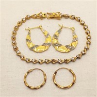 925 Silver Bracelet & Earrings