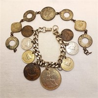 2 Vintage Coin Bracelets