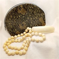 Ivory or Horn Necklace & Bangle Bracelet